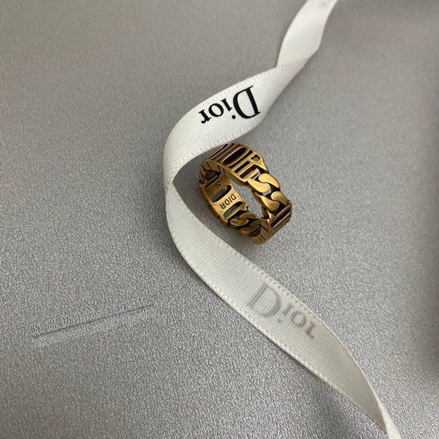 Dior飾品 迪奧經典熱銷款古銅色字母戒指  zgd1180